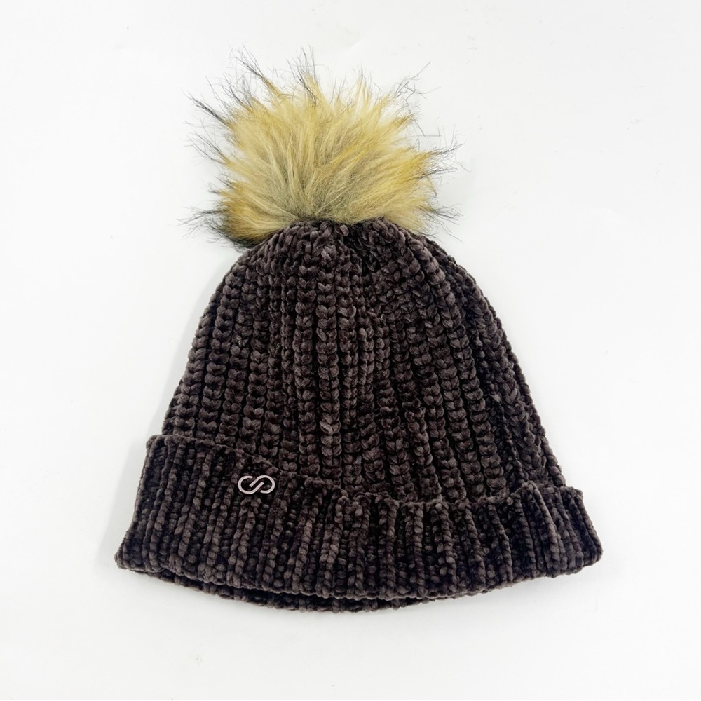 ✅ Calia Winter Beanie Hat with Faux‎ Fur Pom ONE SIZE